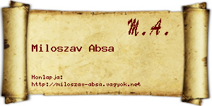 Miloszav Absa névjegykártya